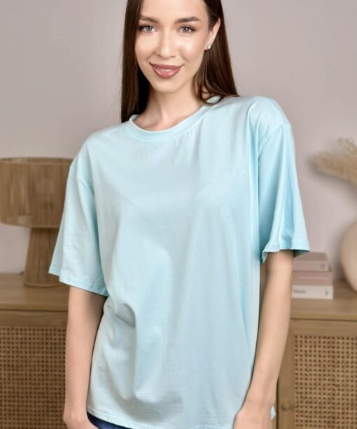 Alternative view of Marškinėliai "Klasika", žydra spalva