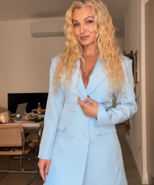 Alternative view of Suknelė- švarkas, žydra spalva