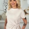 Palaidinė "Surišimas šone", latte spalva