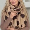 Šalikas "Spindintis mėnulis", camel/šokolado spalva
